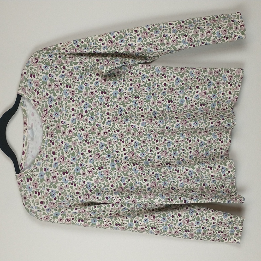 Lake Pima Crew Pajama Top Womens Small Floral Long Sleeve Lounge Shirt